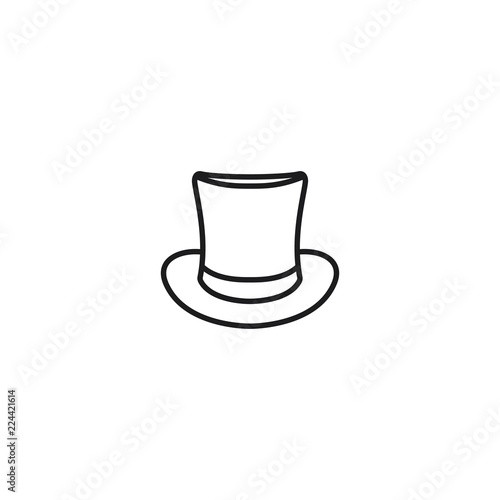 line top hat icon on white background