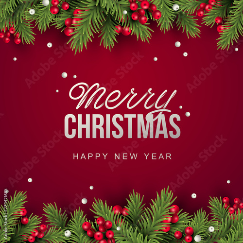 Merry Christmas background. Vector illustration with Christmas elements.