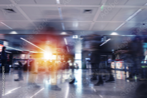 Modern airport with blur effects. double exposure © alphaspirit