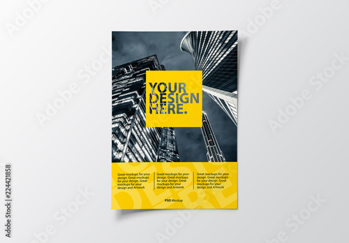 Sheet of Paper on White Background Mockup