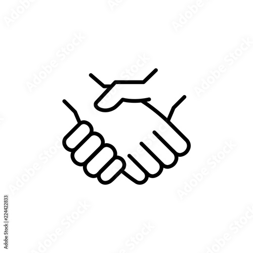 handshake cooperation agreement outline line black icon