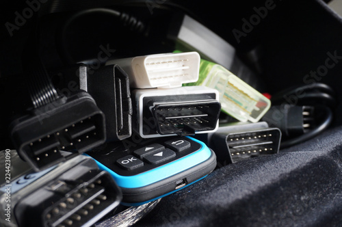 Bunch of OBD2 car scanners and diagnostic interfaces 