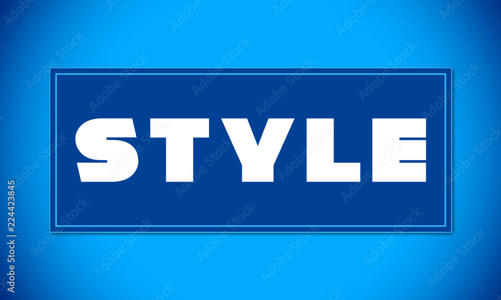 Style - clear white text written on blue card on blue background Style - clear white text written on blue card on blue background