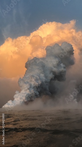 Volcanic Lava Steam Plume - Hawaii