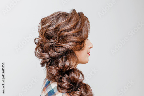 Beautiful woman with Tail Hair style hairdress