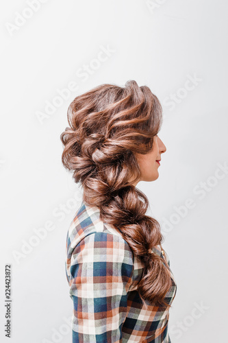 Beautiful woman with Tail Hair style hairdress