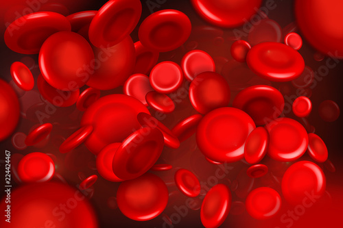 Creative vector illustration of red blood cells stream, microbiological medical erythrocyte background. Art design medicine. Abstract concept graphic science element