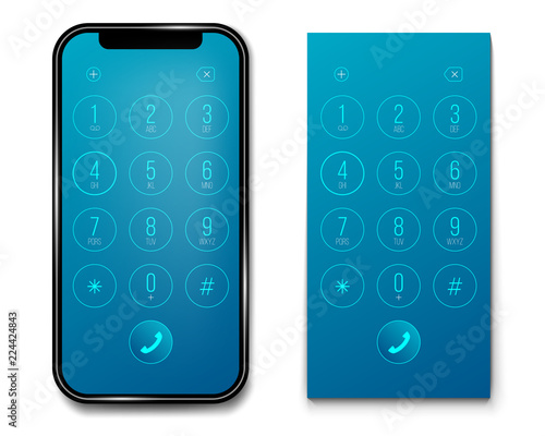 Creative vector illustration of phone dial, keypad with numbers isolated on transparent background. Art design smartphone touchscreen device. Abstract concept graphic user interface element