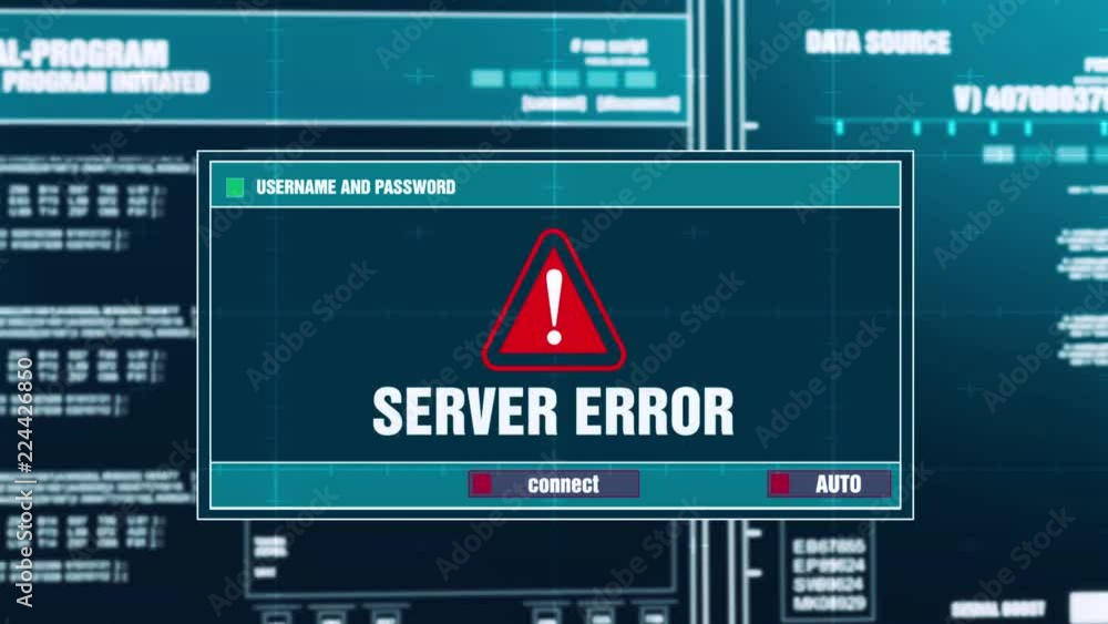 24. Server Error Warning Notification Generated on Digital System Security Alert Error Message on Computer Screen after Entering Login And Password . Cyber Crime, Computer Hacking Concept 24. Server Error Warning Notification Generated on Digital System Security Alert Error Message on Computer Screen after Entering Login And Password . Cyber Crime, Computer Hacking Concept