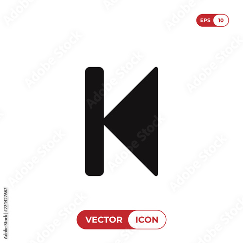 Back rewind icon vector