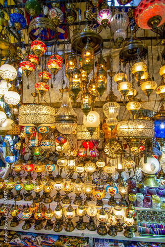 Among countless shops in Grand Bazaar market in Istanbul. Shopping and travel in Turkey concept © blackdiamond67