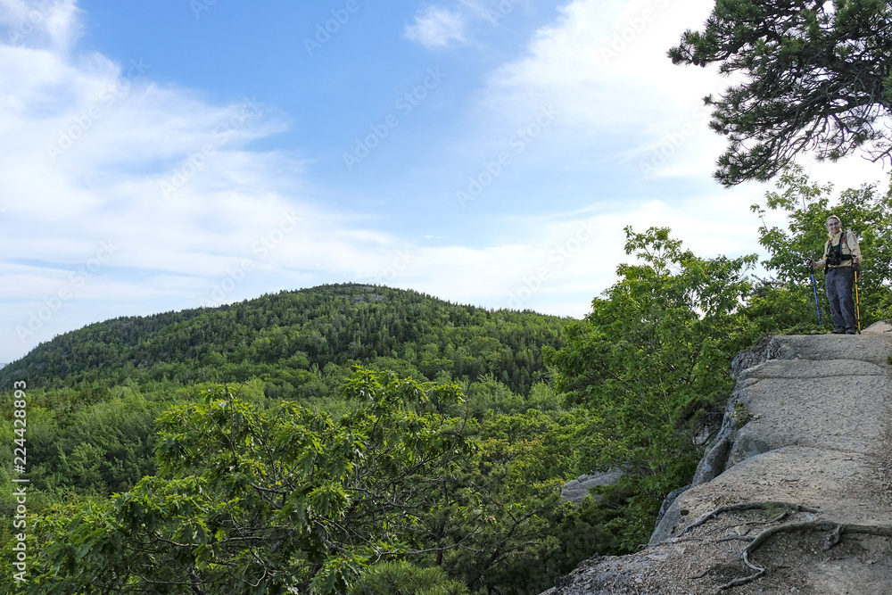 Hiking on the Beehive Trail, Acadia National Park, Maine