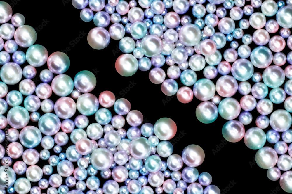 Frame with colorful bead pearltexture on black background Frame with colorful bead pearltexture on black background