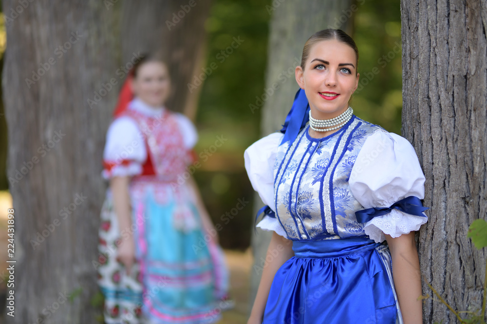 Young beautiful slovak woman in traditional costume Young beautiful slovak woman in traditional costume