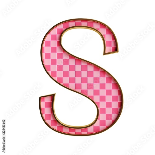 Plastic isolated pink alphabet and numbers cheker 3d illustration photo