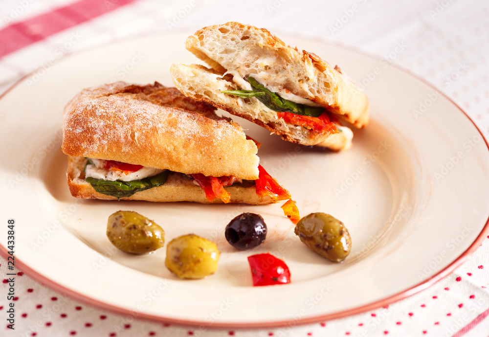 Vegetarian Panini with Olives