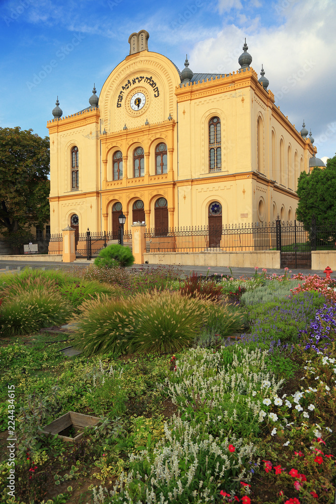 Obraz premium Exterior of traditional jewish synagogue in Hungary, Pecs
