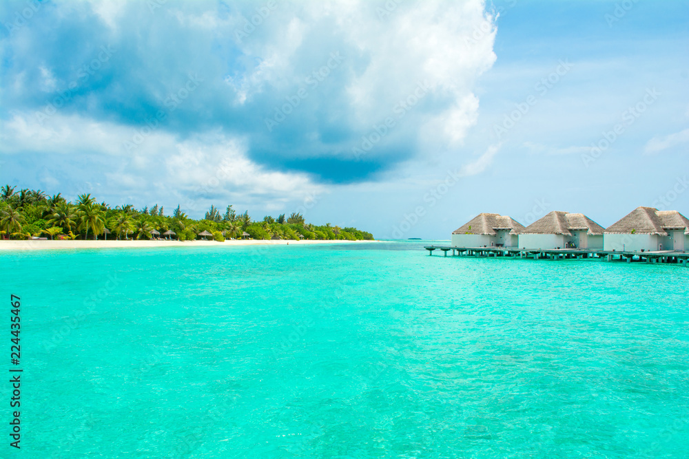 Overwater bungalow in the Indian Ocean Overwater bungalow in the Indian Ocean