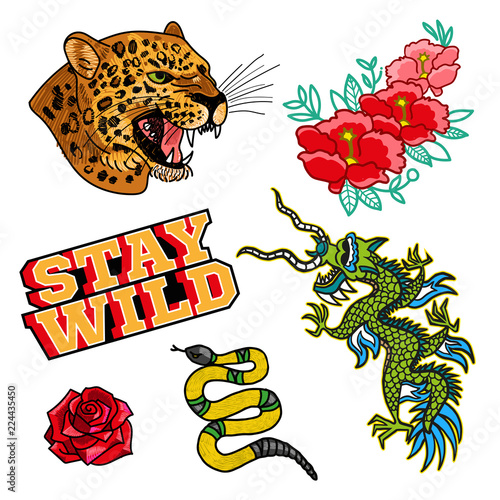Set stickers or patches 