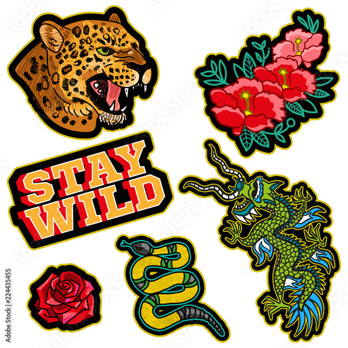 Set stickers or patches 