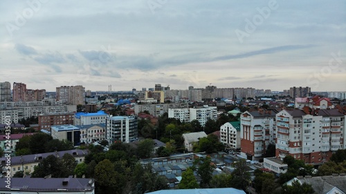 View of the city panorama in Krasnodar. Krasnodar from dron.
