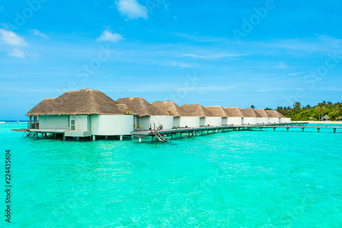 Overwater bungalow in the Indian Ocean