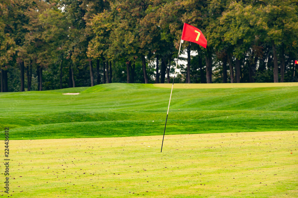 Red flag on the golf course