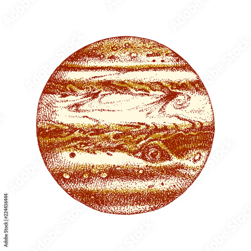 Hand drawn planet Jupiter