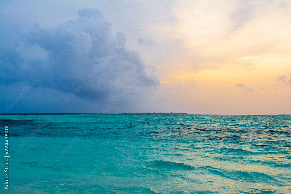 Landscape of beautiful sunset in Maldives Landscape of beautiful sunset in Maldives