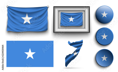 set of somalia flags collection isolated