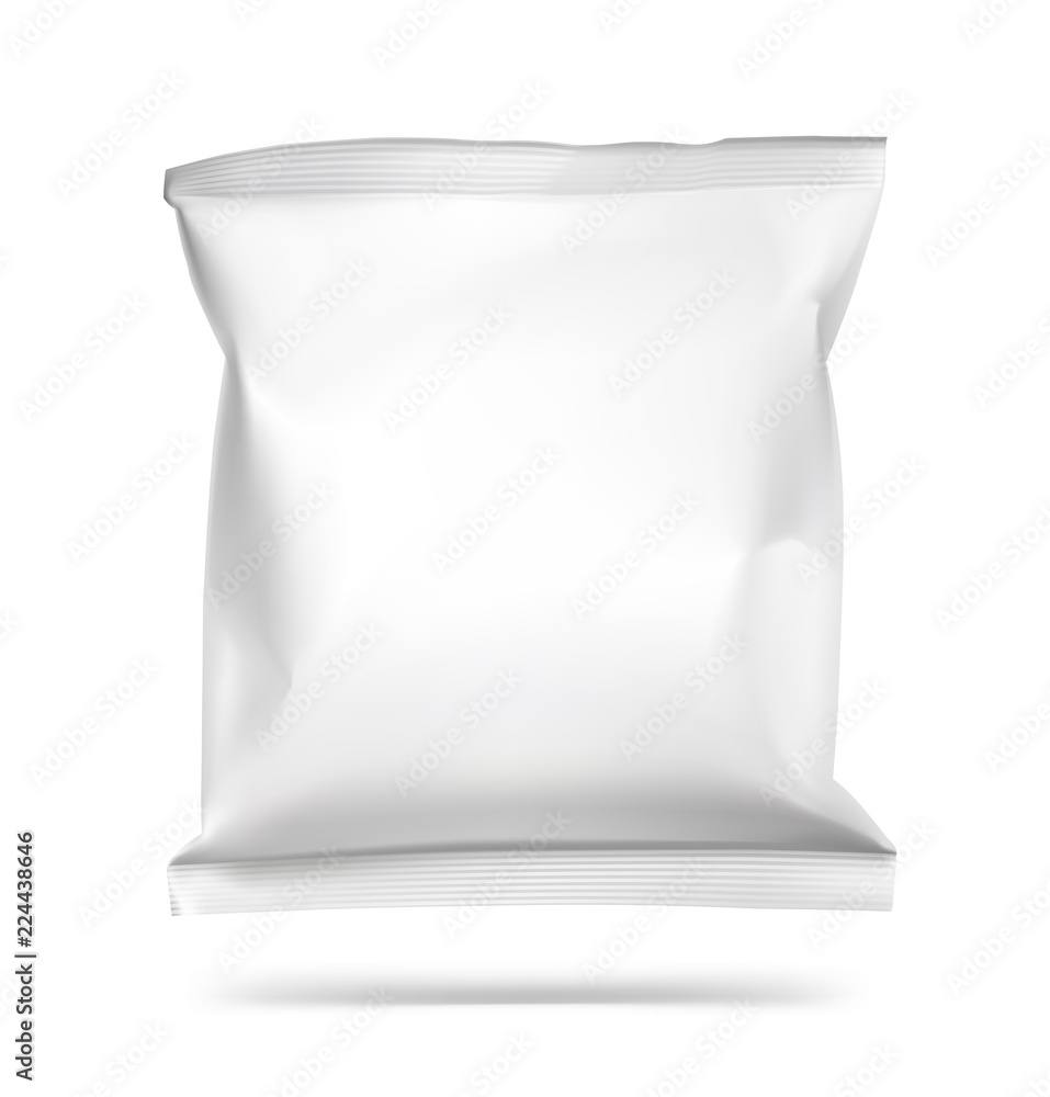 Food snack pillow bag on white background. Vector illustration. Can be use for template your design, promo, adv. EPS10. Food snack pillow bag on white background. Vector illustration. Can be use for template your design, promo, adv. EPS10.