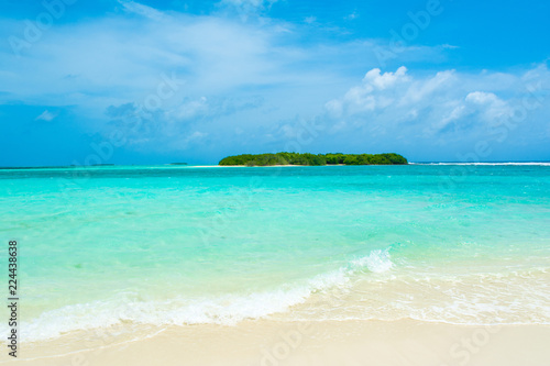 Beautiful sandy beach in uninhabited island