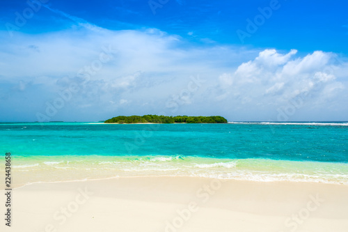 Beautiful sandy beach in uninhabited island