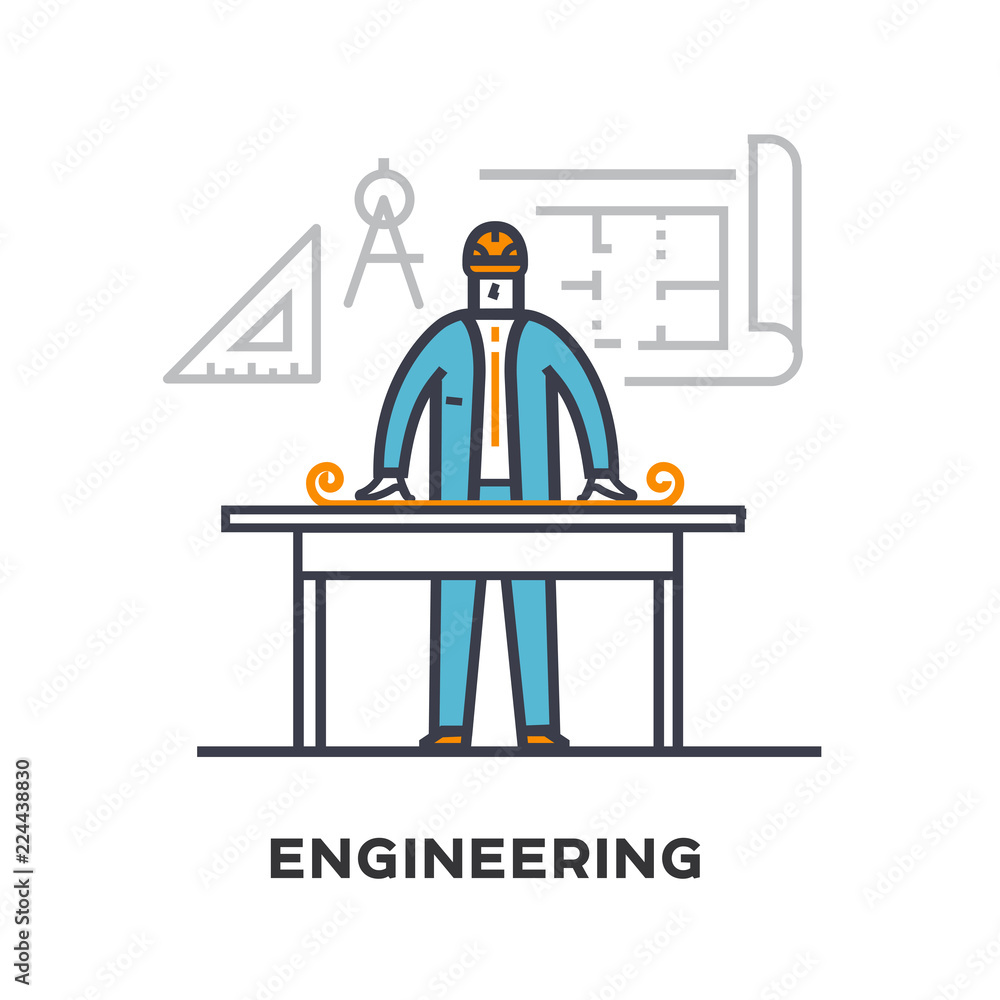 Builder drawing a building plan