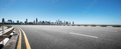 empty highway through modern city