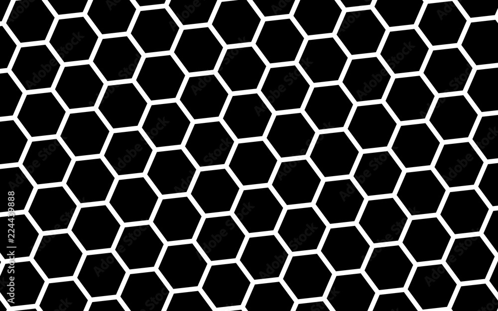 White honeycomb on a black background. Isometric geometry. 3D illustration White honeycomb on a black background. Isometric geometry. 3D illustration