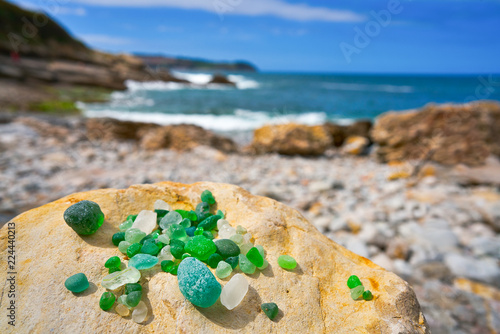 Antromero beach of Cristales glass stones Asturias photo