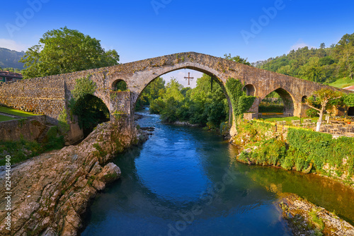 Cangas de Onis roman bridge in Asturias Spain