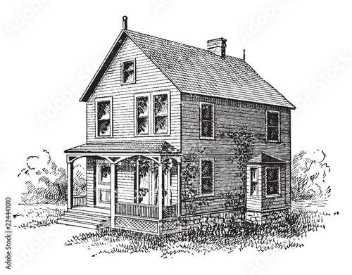House vintage illustration.
