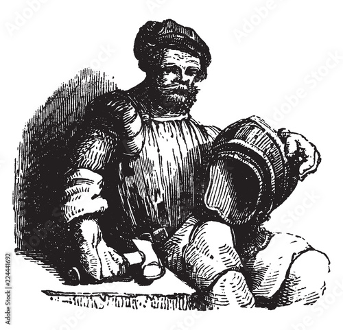An Armourer, vintage illustration.