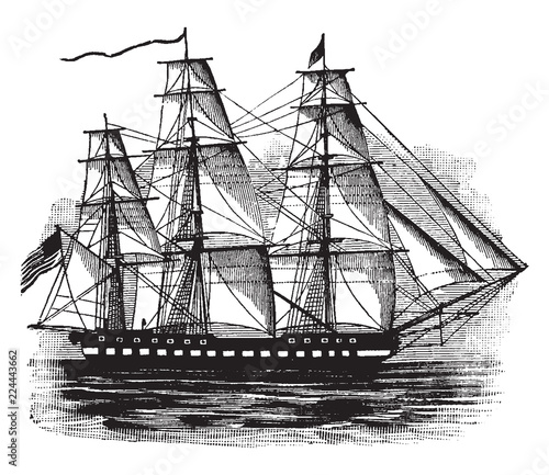 The Constitution in 1876, vintage illustration.