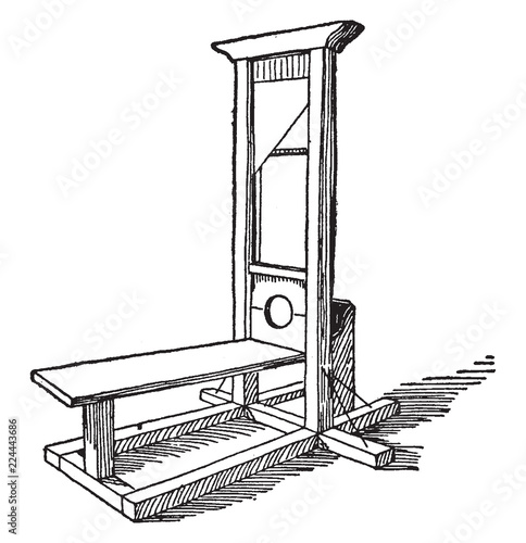 Guillotine vintage illustration.