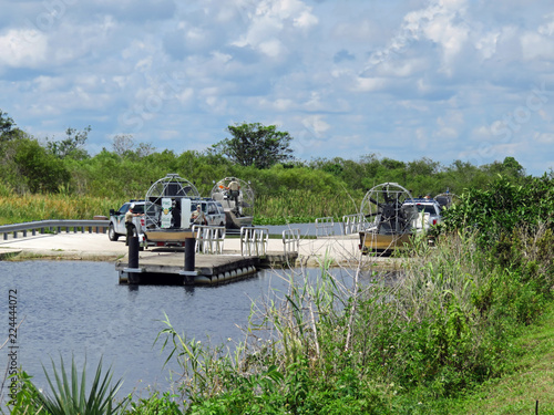 FWC Law Enforcement and airboats on the swamp of I-75 known as Alligator Alley Florida photo