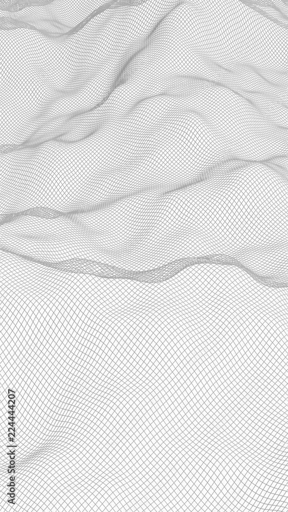 Abstract landscape on a white background. Cyberspace grid. Hi-tech network. 3d technology illustration Abstract landscape on a white background. Cyberspace grid. Hi-tech network. 3d technology illustration