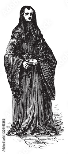 Benedictine Monk vintage illustration.