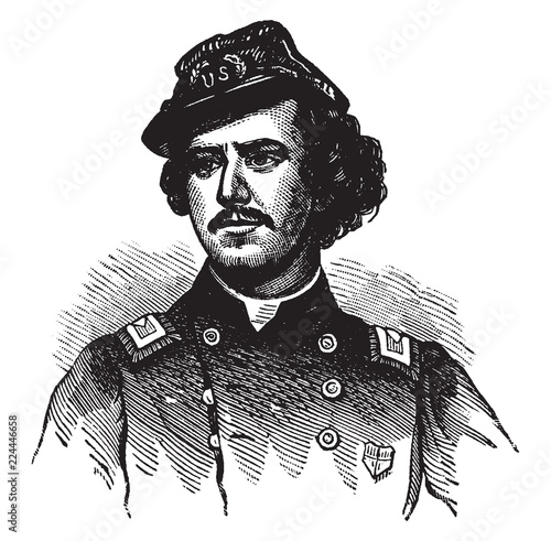 Ephraim Elmer Ellsworth, vintage illustration