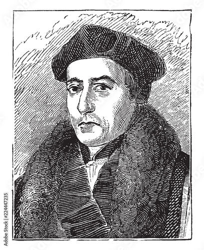 Archbishop Thomas Cranmer, vintage illustration