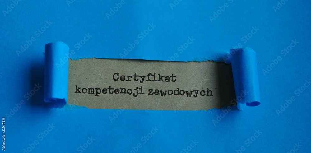 Certyfikat kompetencji zawodowych - obrazy, fototapety, plakaty 