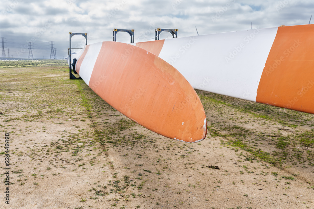Stored aerodynamics Wind Energy blades for O&M reparing at a Wind Energy Farm in Chile Stored aerodynamics Wind Energy blades for O&M reparing at a Wind Energy Farm in Chile