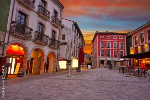 Llanes village sunset in Asturias Spain